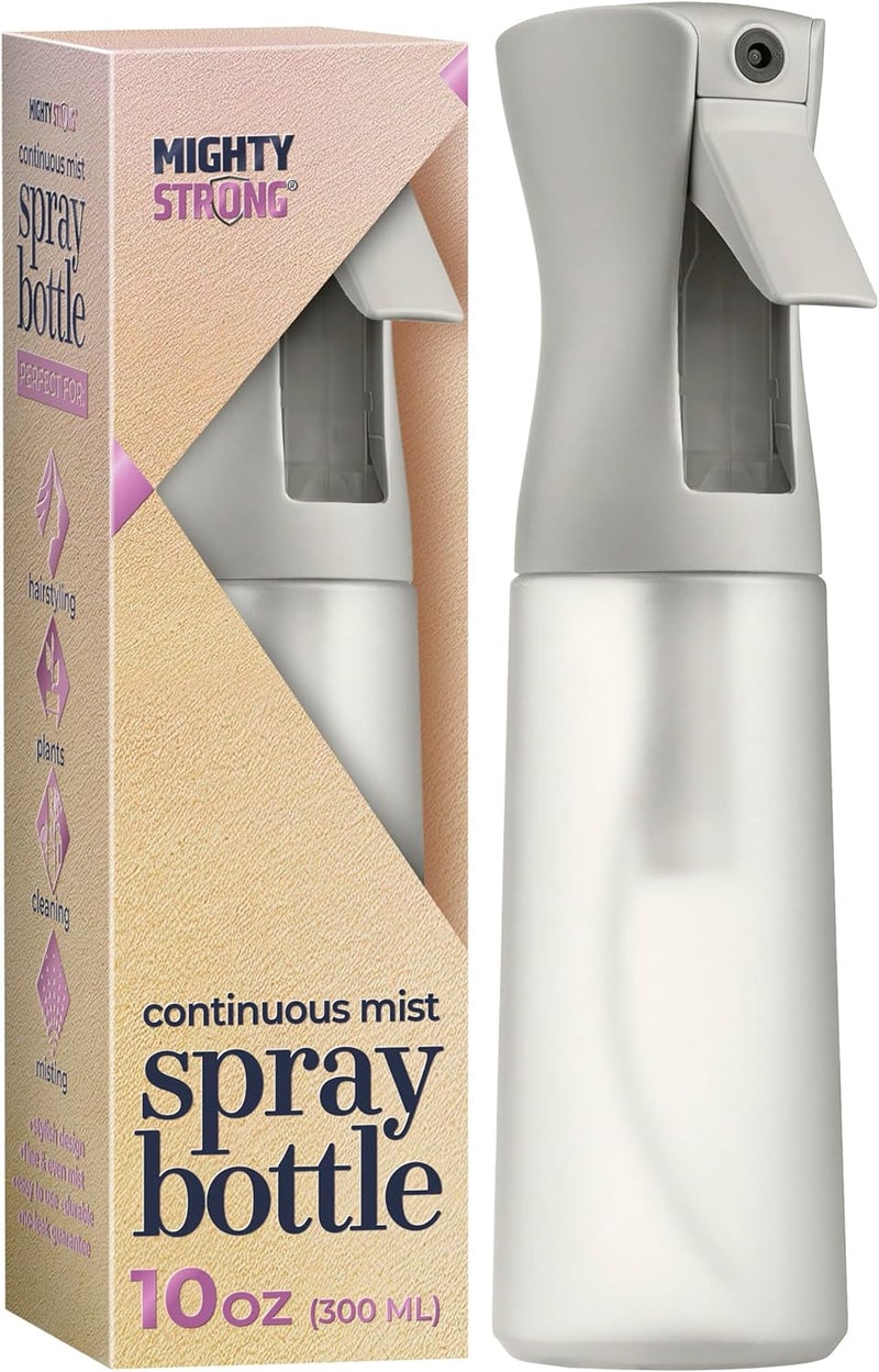 MIGHTY STRONG 10 OZ Continuous Spray Bottles - Ultra Fine Mist Sprayer | Water Spray Bottle For Hair Stuff, Mister Spray Bottle For Plants Mister | Hair Spray Bottles For Hairstyling, Cleaning, Salons - Image 1